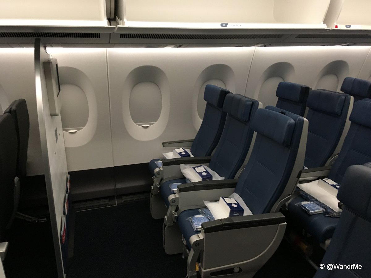 Where to sit on the Delta A350 Wandering Aramean