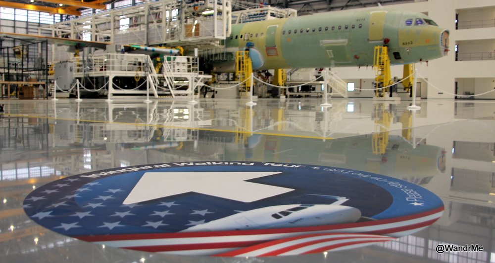 Starting the walking tour of the Airbus Final Assembly Line in Mobile