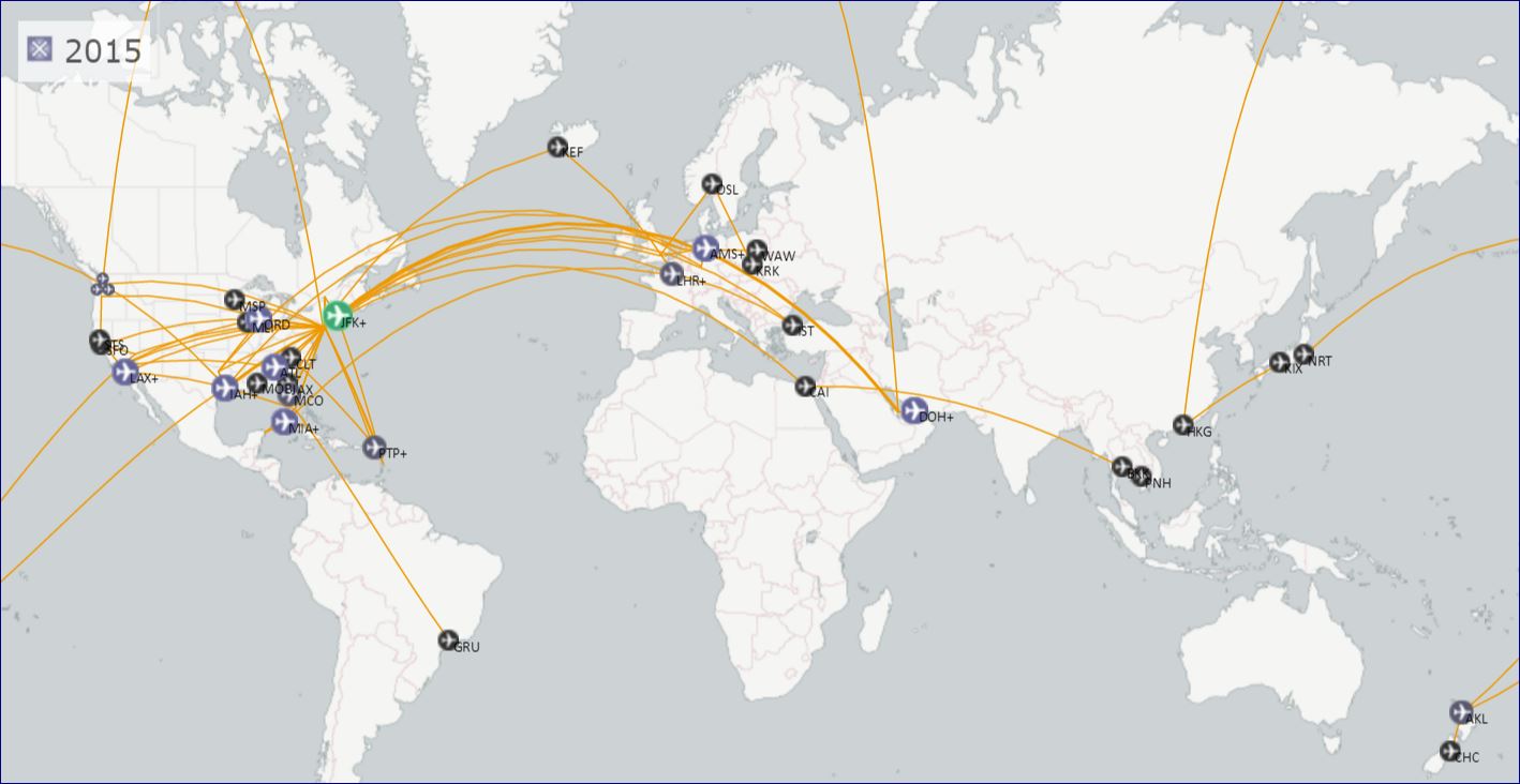 a map of the world with orange lines