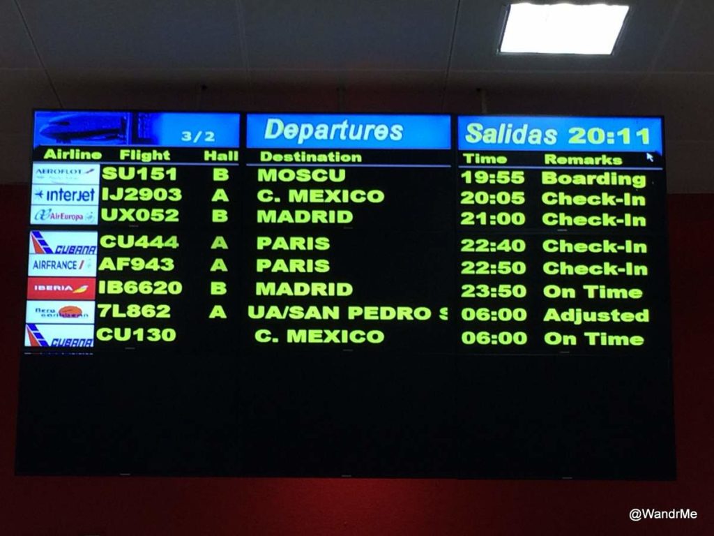 On board the Cubana IL96 across the Atlantic