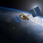 a satellite in space above earth