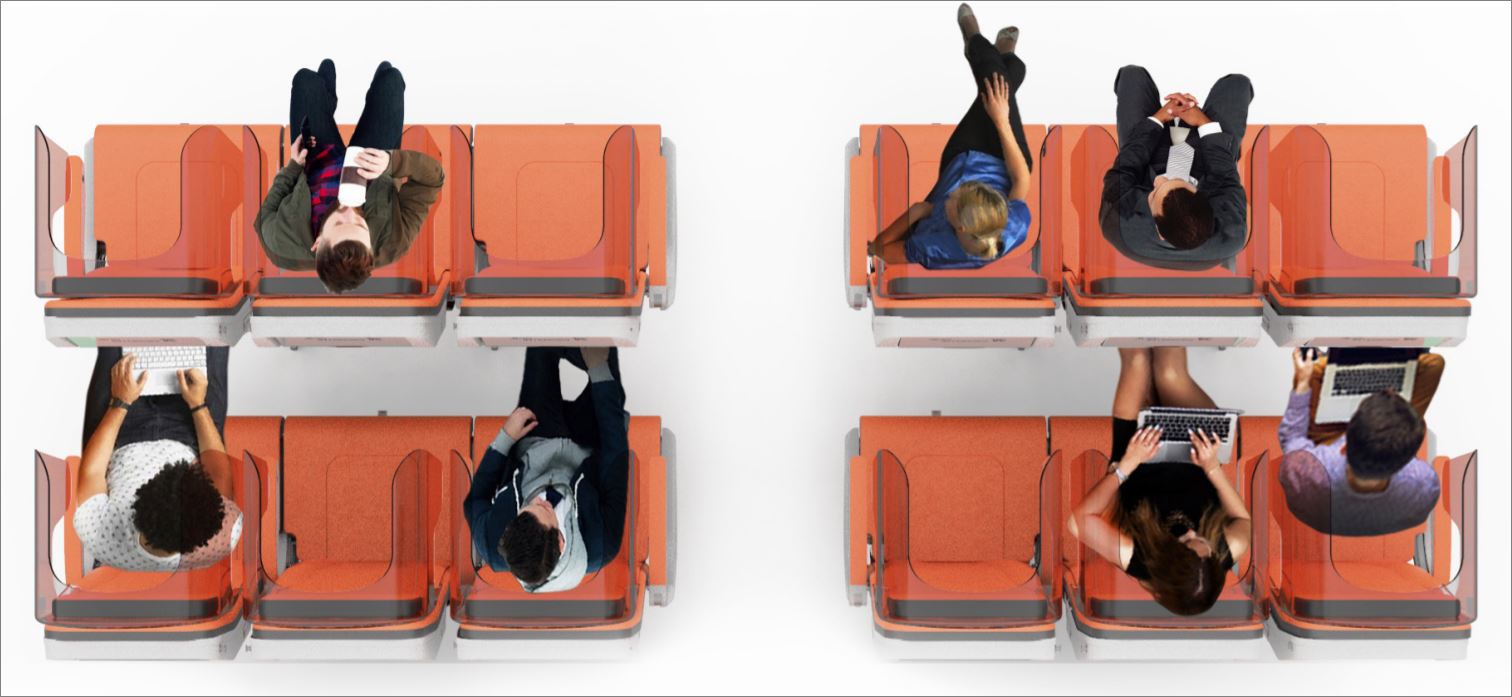 The Glassafe concept provides a transparent or translucent divider for separating passengers in existing seats.