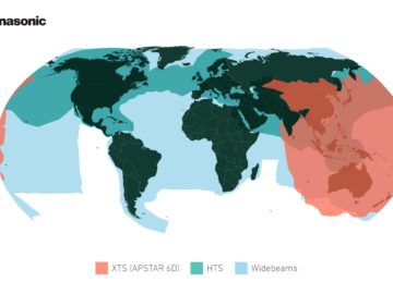 Panasonic Avionics' updated coverage map, including the new APSTAR 6D capacity